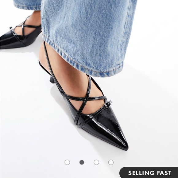 ASOS Design black buckle detail kitten heels - Picture 3 of 7